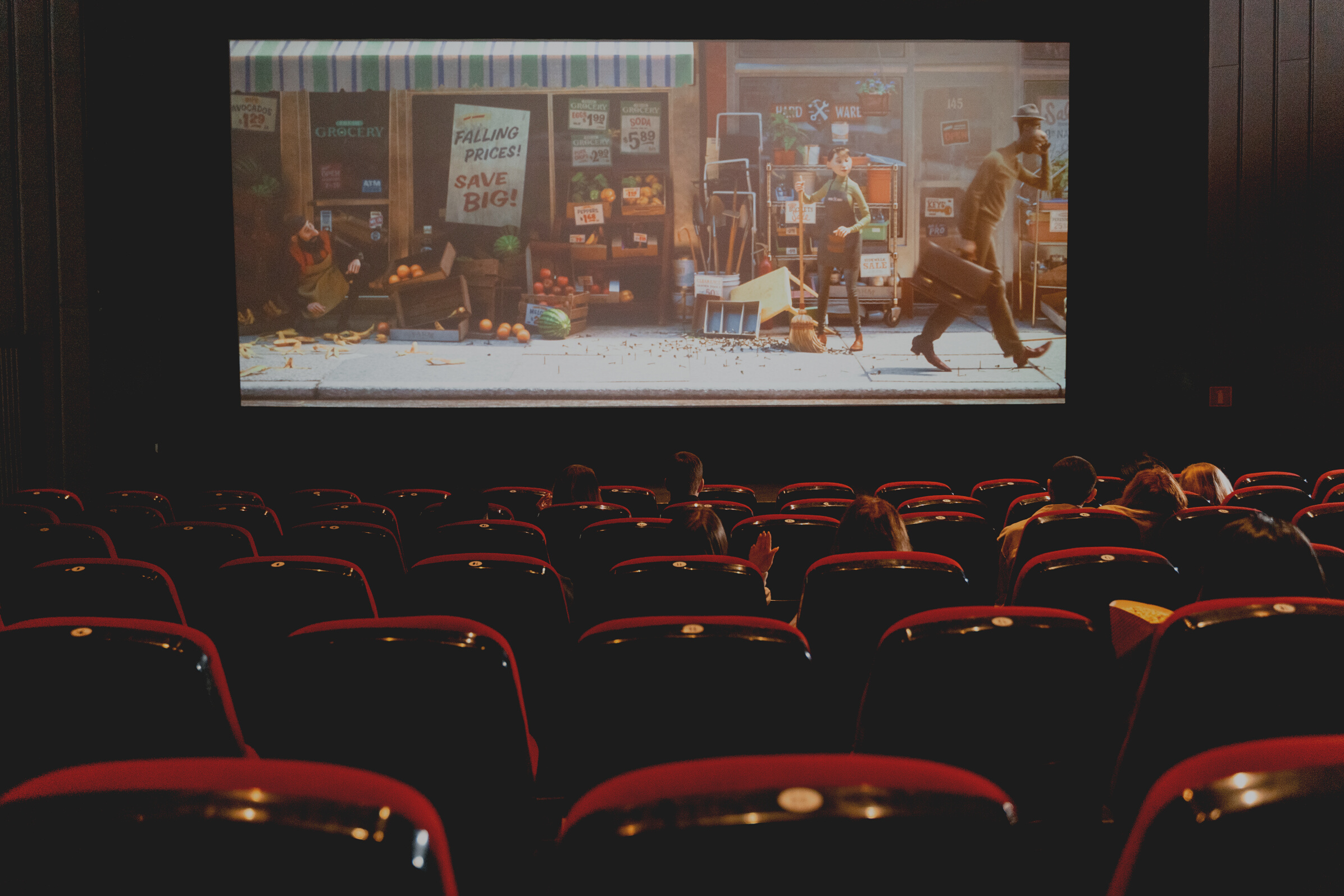 Cartoon Movie Showing on Theater Screen